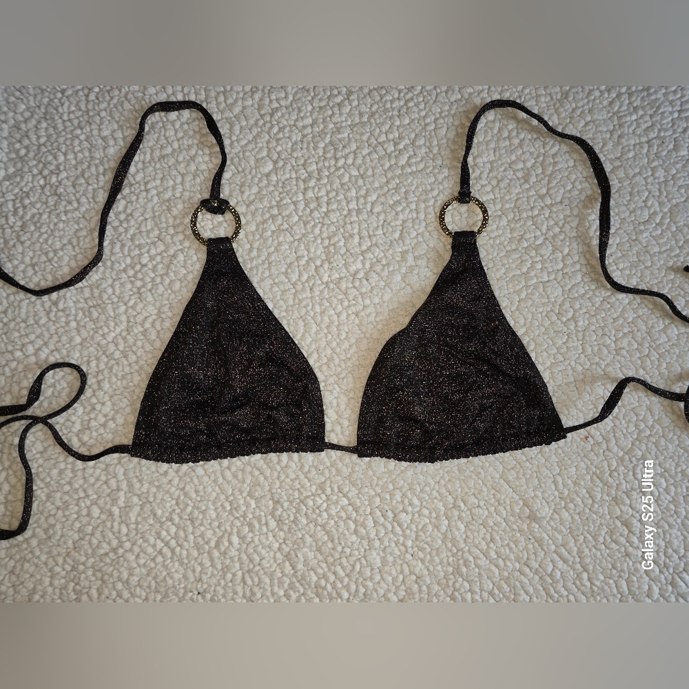 Old Navy Glittery Black Triangle Bra